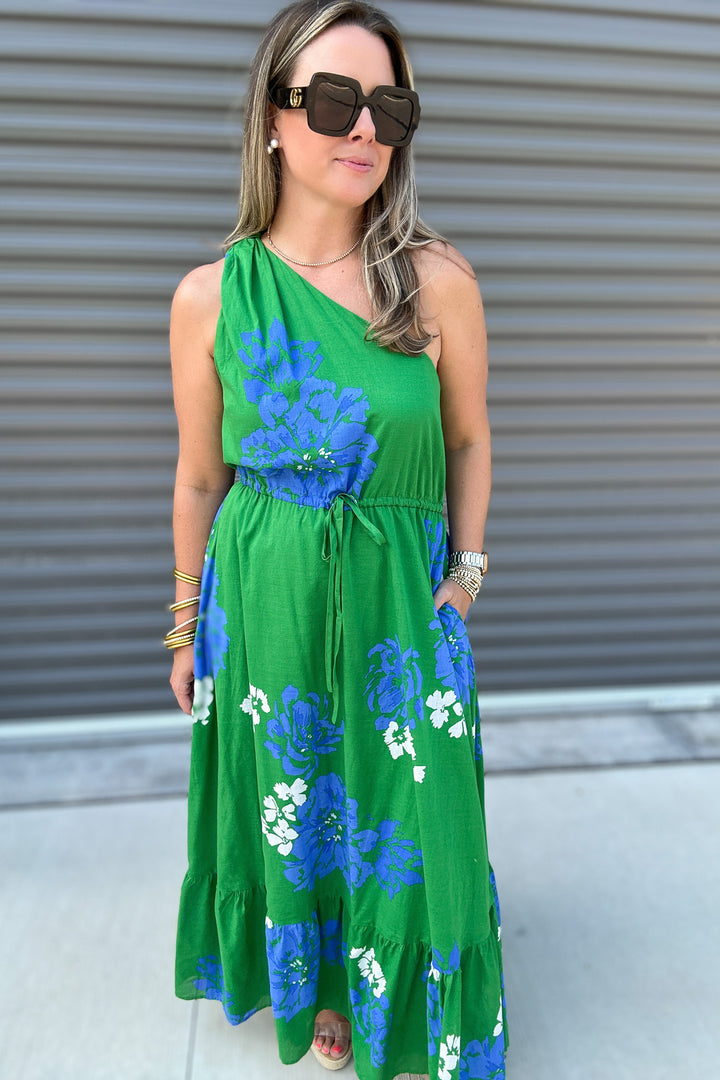 Hemmi Floral Elya One Shoulder Maxi Dress