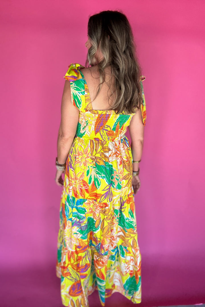Into The Tropics Tie Shoulder maxi Dress