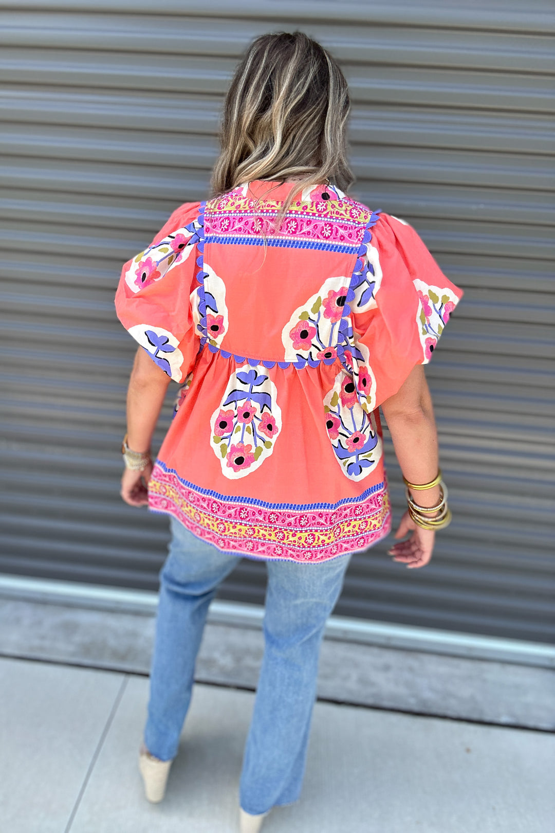 Locked On Floral Blouse - Coral