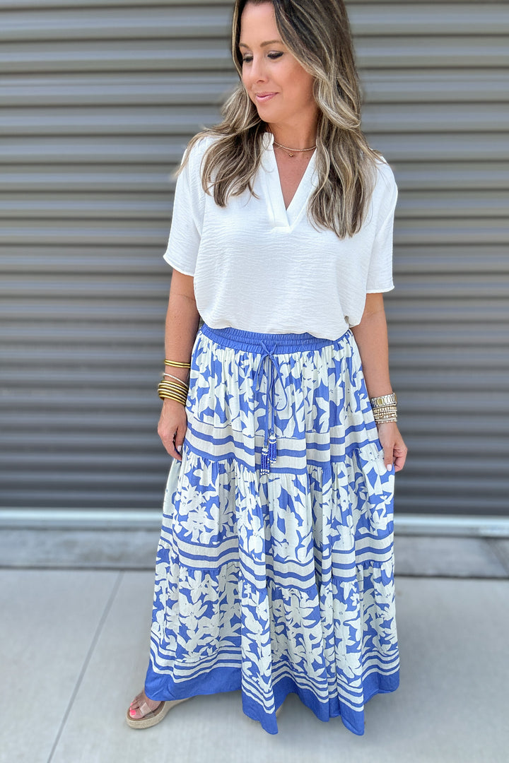 Spring Escape Maxi Skirt - Blue