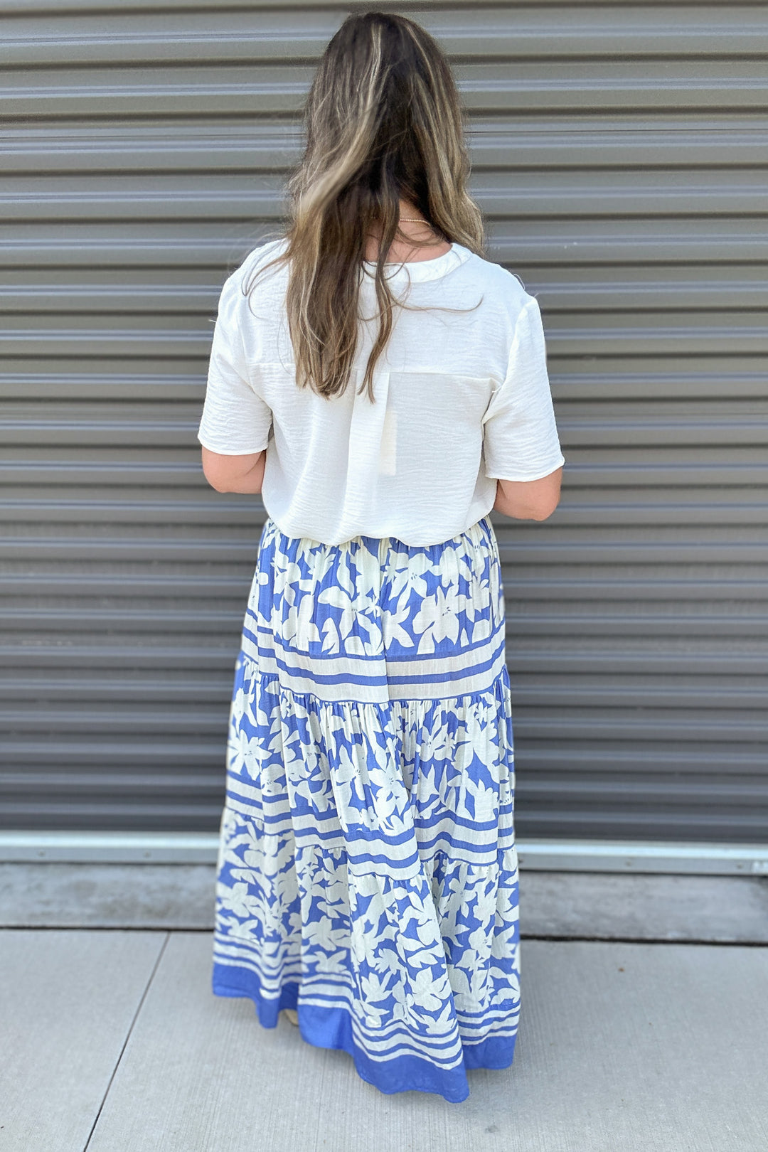 Spring Escape Maxi Skirt - Blue