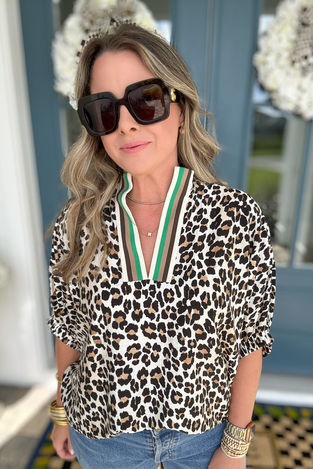 Leopard Dolman Top - Camel