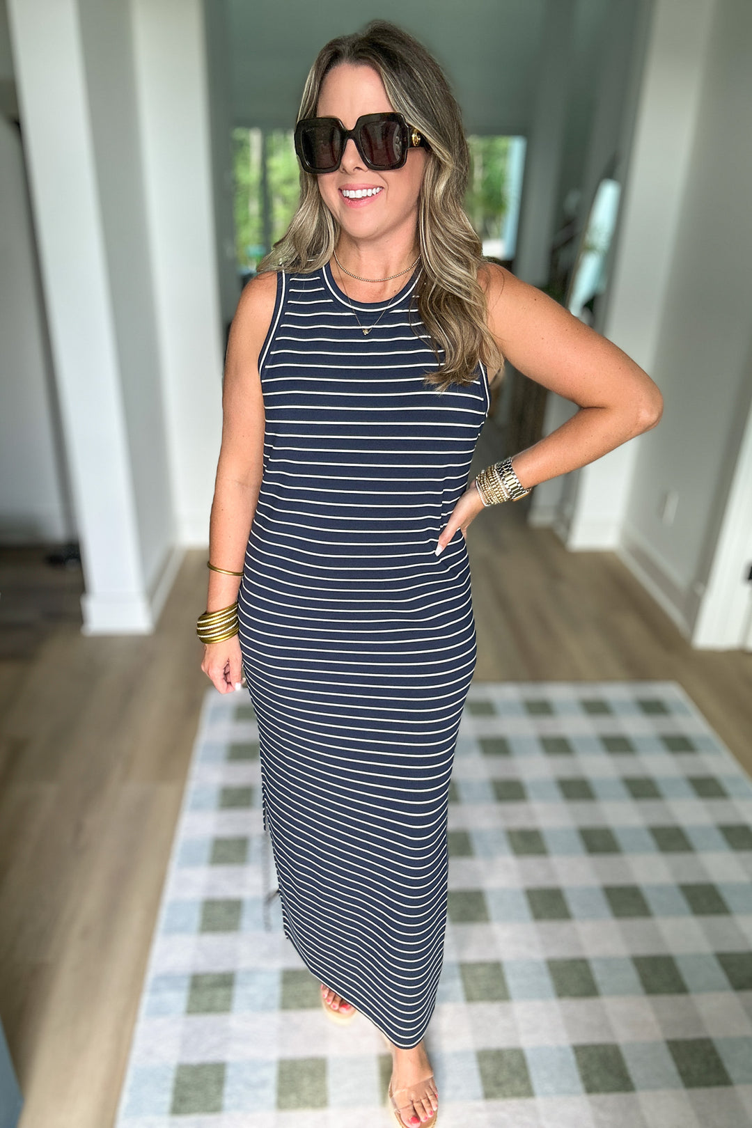 Spanx: AirEssentials Stripe Sleeveless Maxi - Timeless Navy
