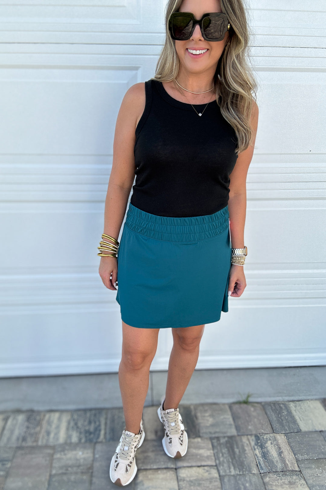 Spanx: Activate Skort, 14" - Emerald Bay Teal