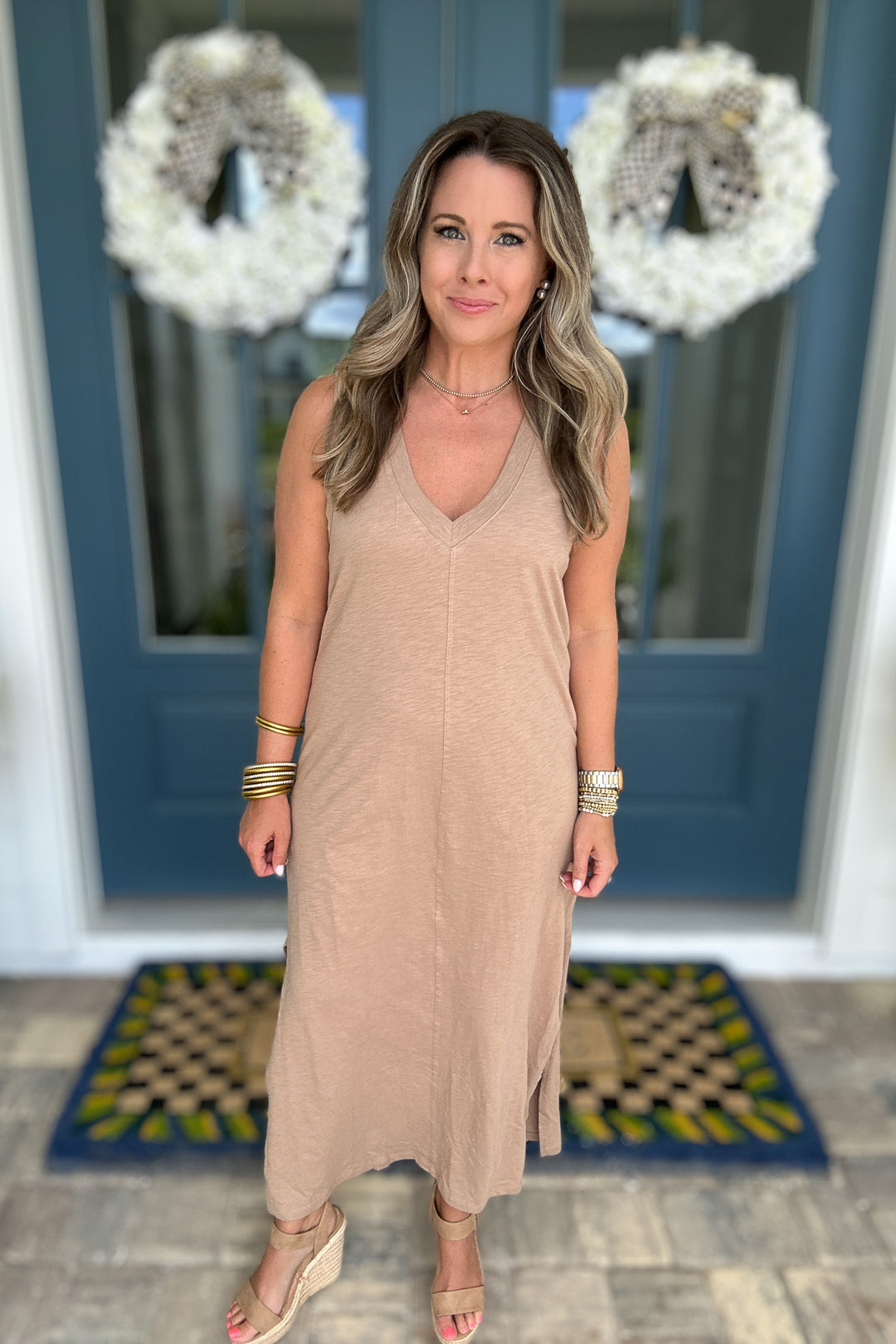 Z Supply: Palisades Midi Dress -Iced Coffee