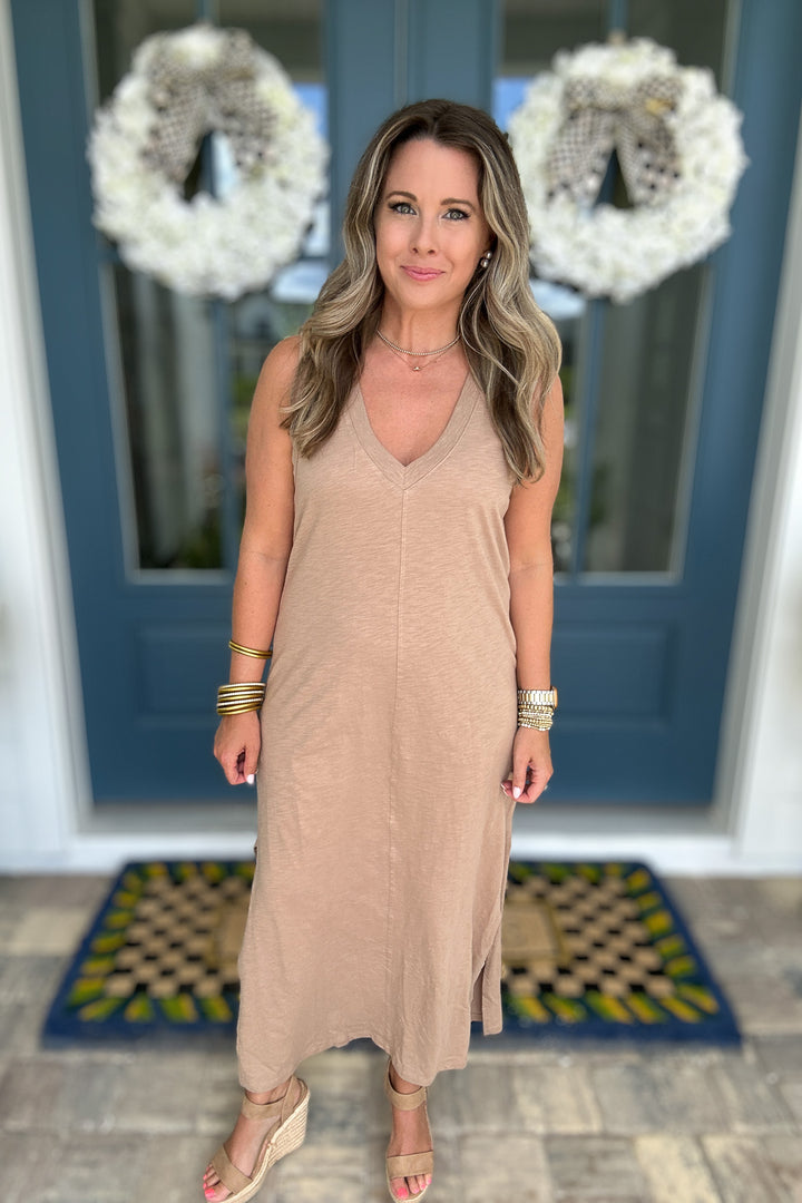 Z Supply: Palisades Midi Dress -Iced Coffee