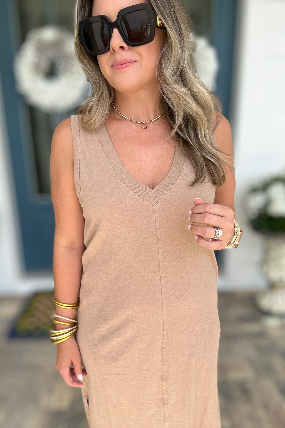 Z Supply: Palisades Midi Dress -Iced Coffee