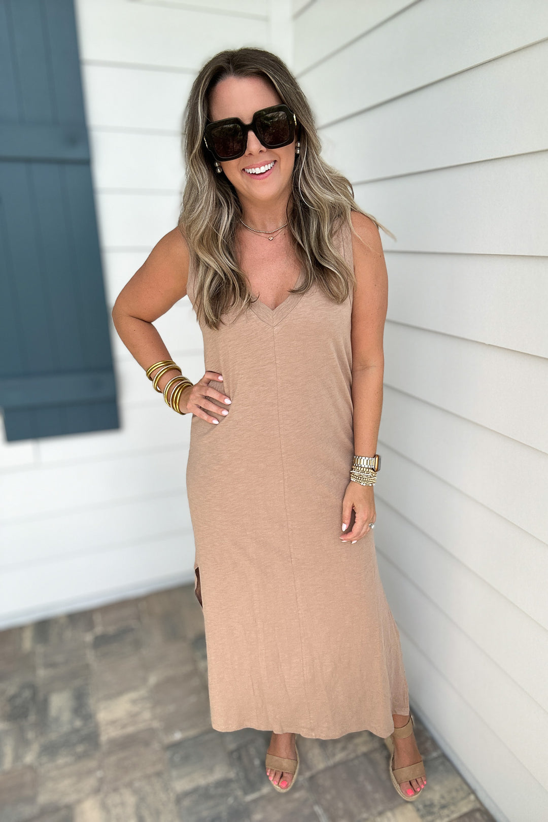 Z Supply: Palisades Midi Dress -Iced Coffee