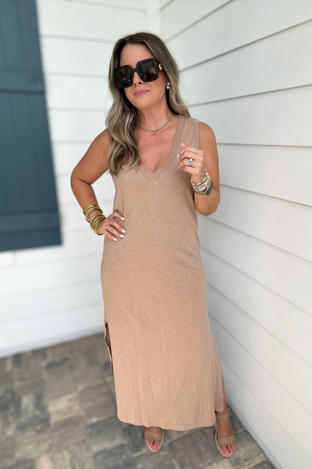 Z Supply: Palisades Midi Dress -Iced Coffee – B Social Boutique