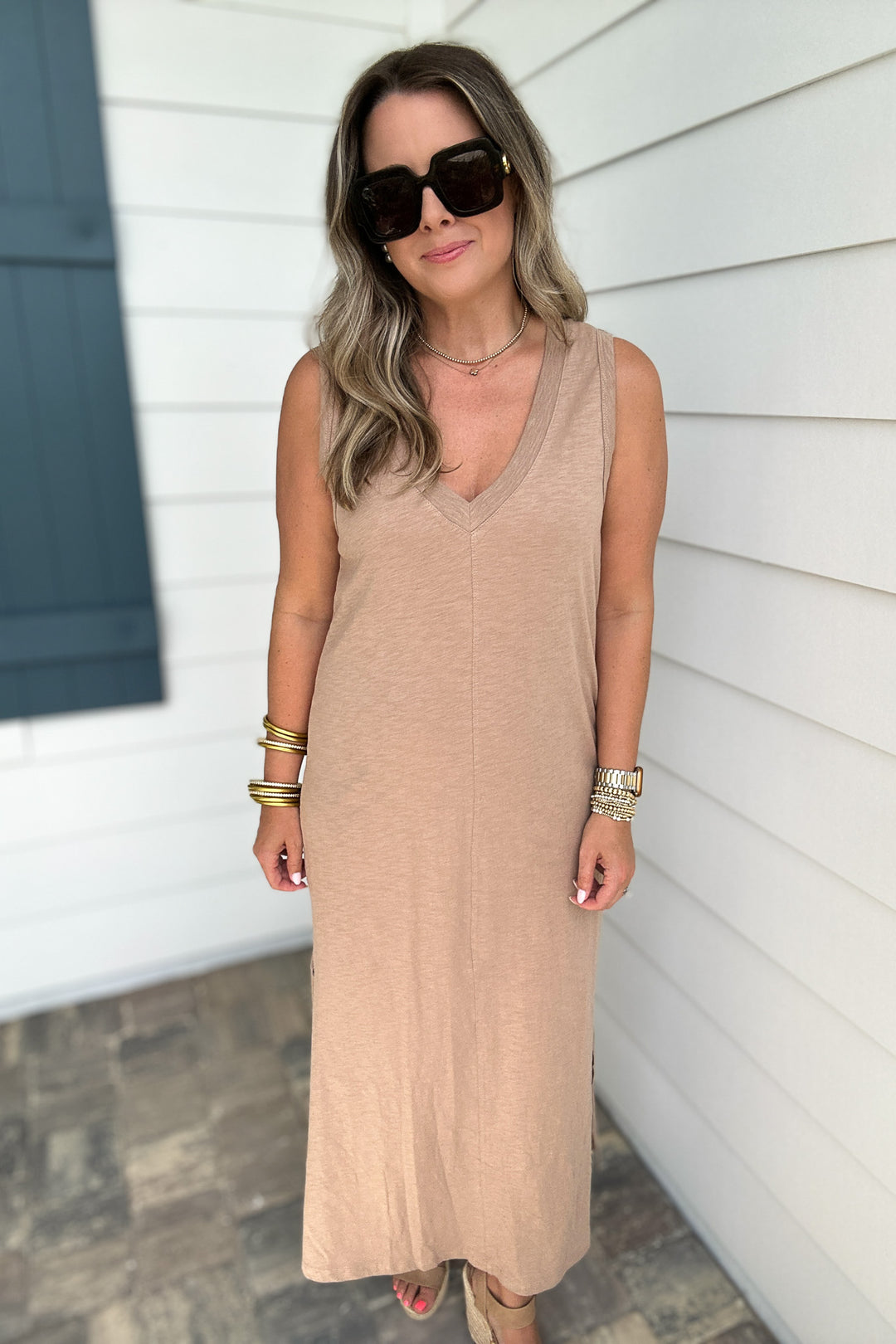 Z Supply: Palisades Midi Dress -Iced Coffee – B Social Boutique