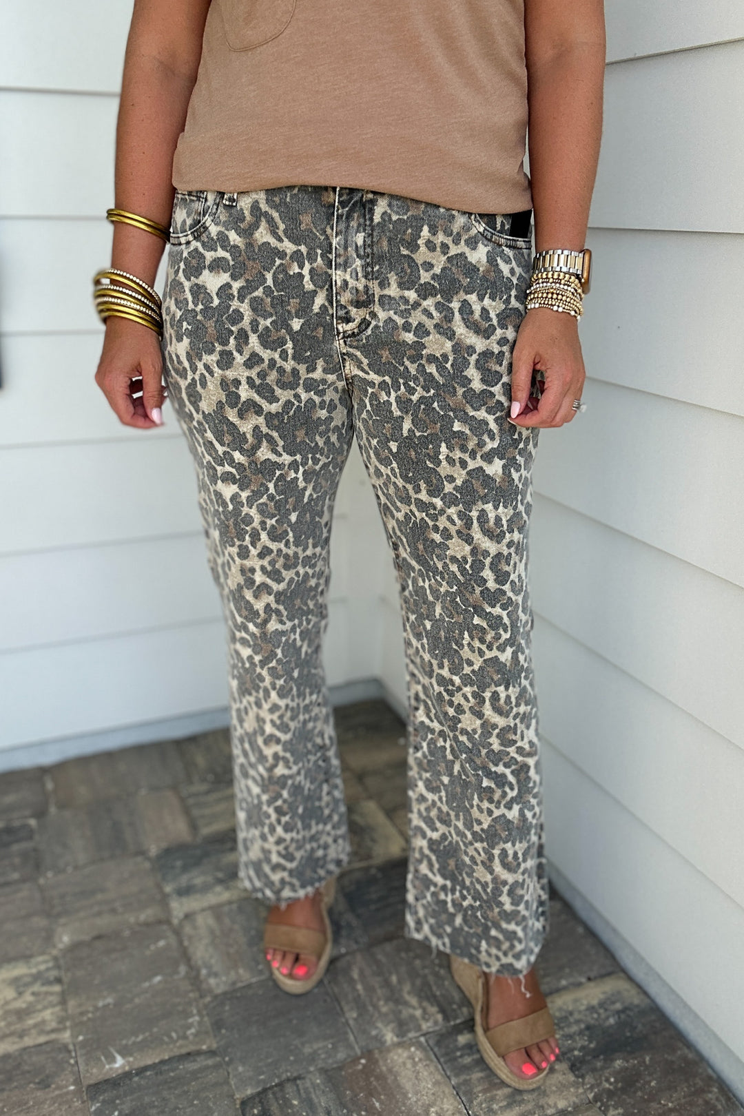KUT: Kelsey High Rise Leopard Ankle Flare