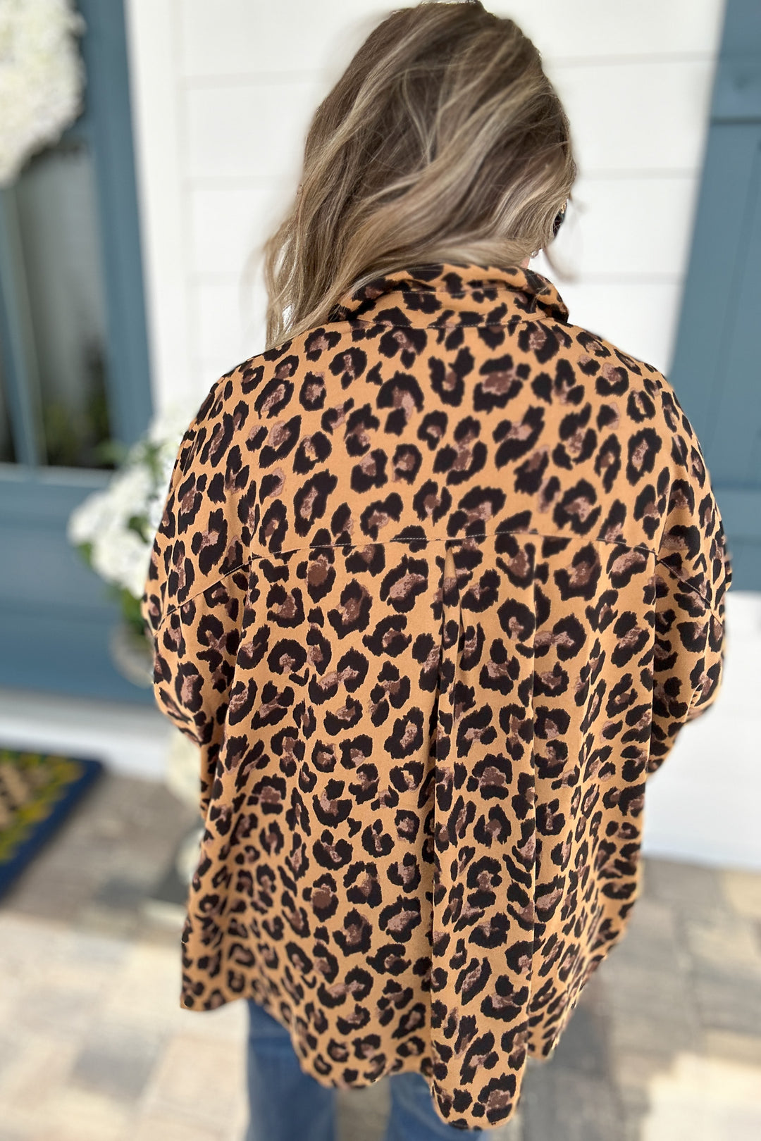 Love The Leopard Button Top - Camel