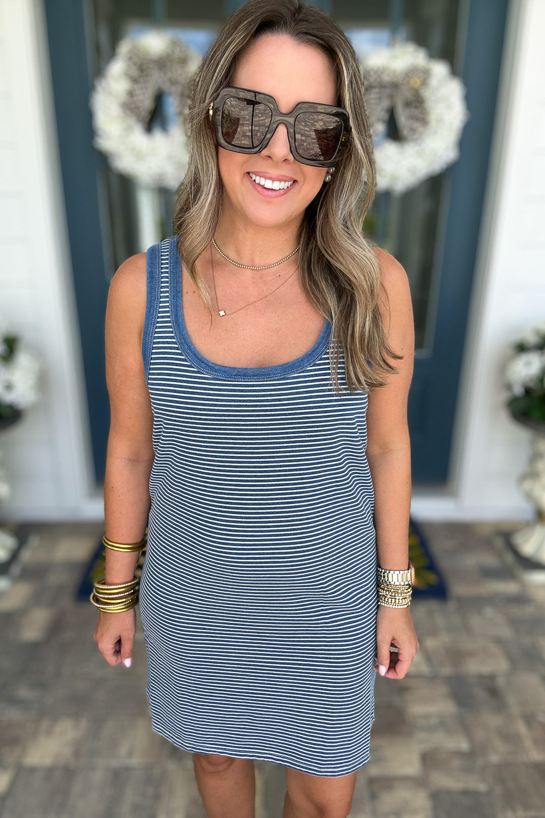 Z Supply: Mathis Striped Mini Dress Vintage Indigo