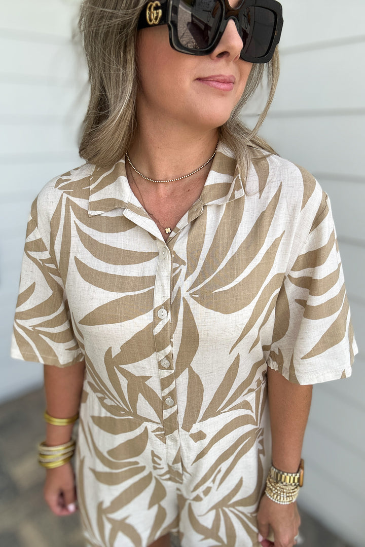 Z Supply: Marcell Palm Button Up Romper