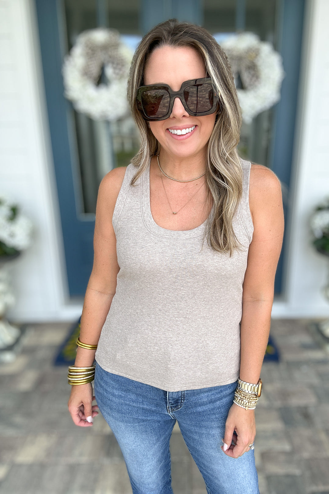 Z Supply: Sirena Rib Tank - Heather Taupe