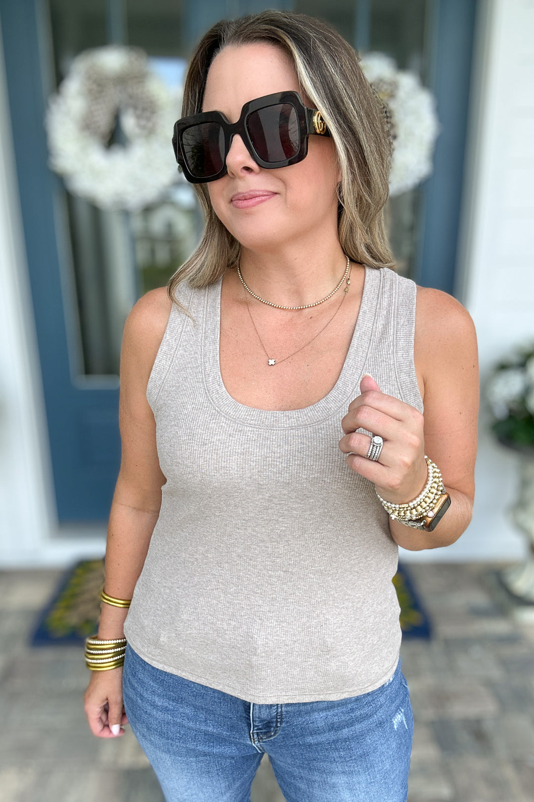 Z Supply: Sirena Rib Tank - Heather Taupe