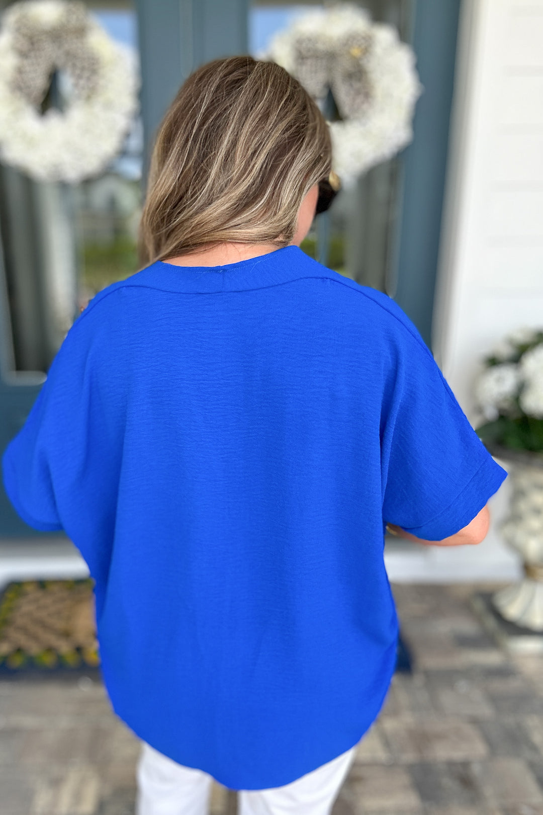 V-Neck Classic Top - Royal Blue