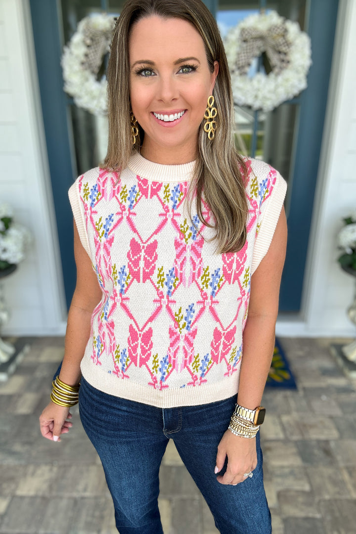 THML: Pretty Bow Vest Sweater