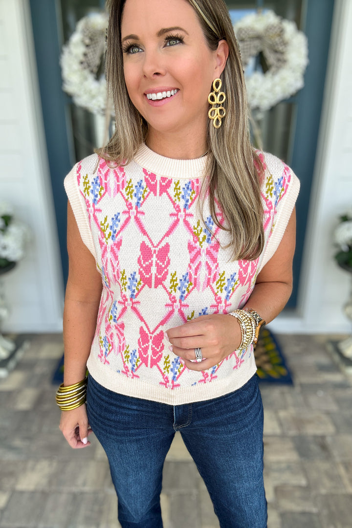 THML: Pretty Bow Vest Sweater
