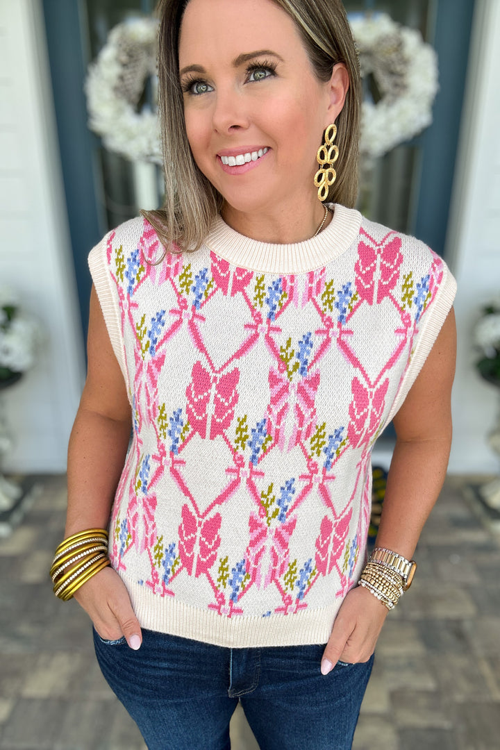 THML: Pretty Bow Vest Sweater