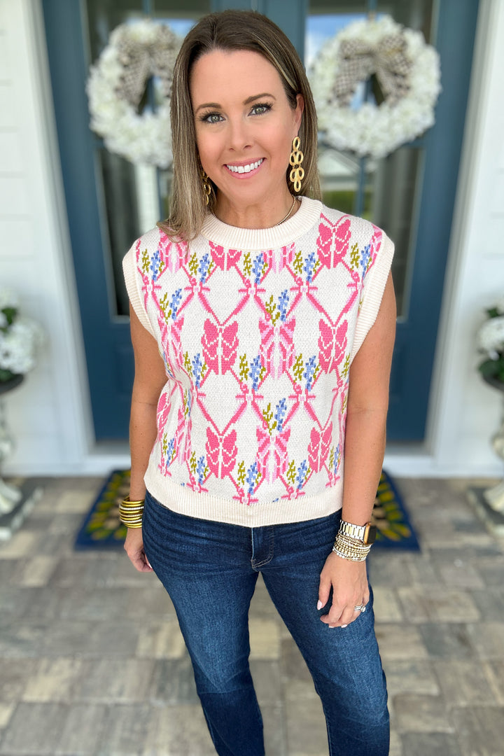 THML: Pretty Bow Vest Sweater