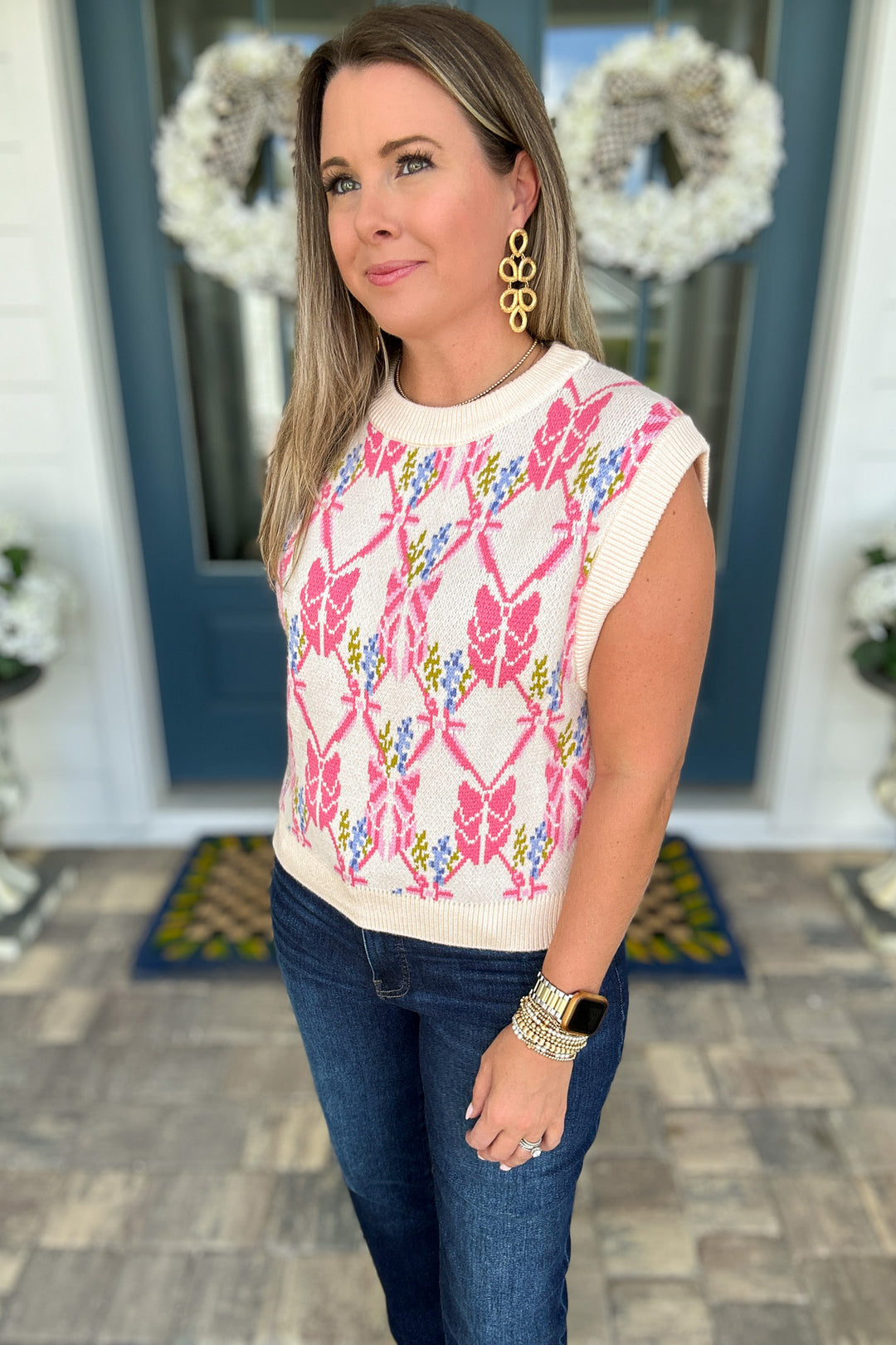 THML: Pretty Bow Vest Sweater