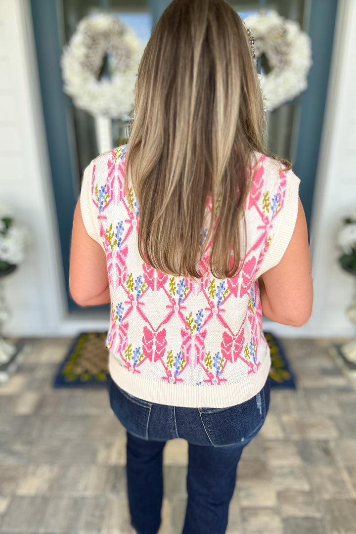 THML: Pretty Bow Vest Sweater