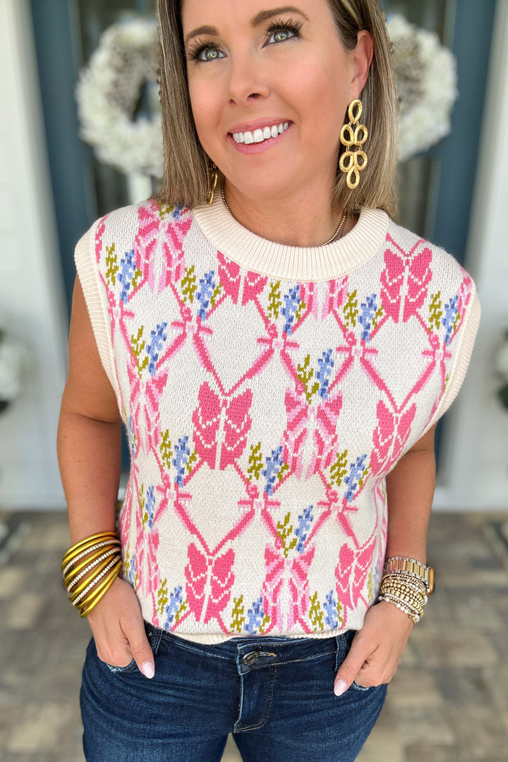THML: Pretty Bow Vest Sweater
