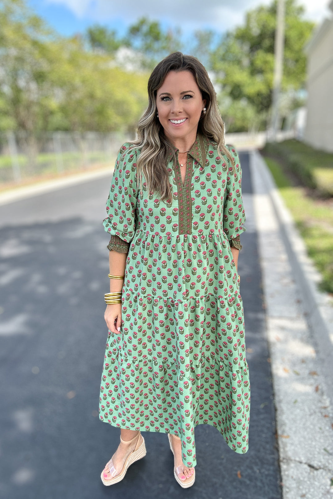 Eleanor Floral Foulard Vineyard Dress