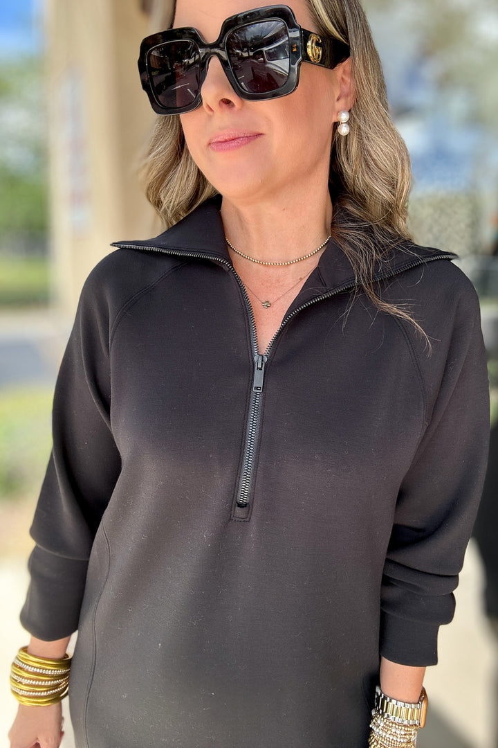 Spanx: AirEssentials Half Zip Dress - Very Black