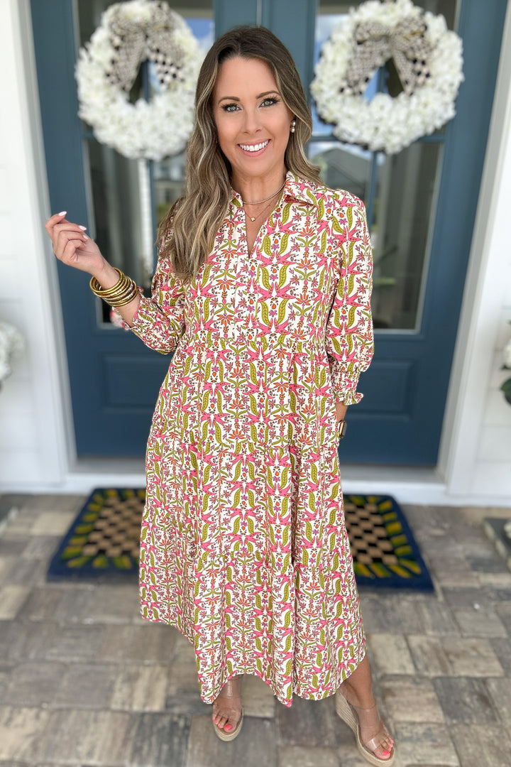 Eleanor Dress - Gossemar Wings Coral