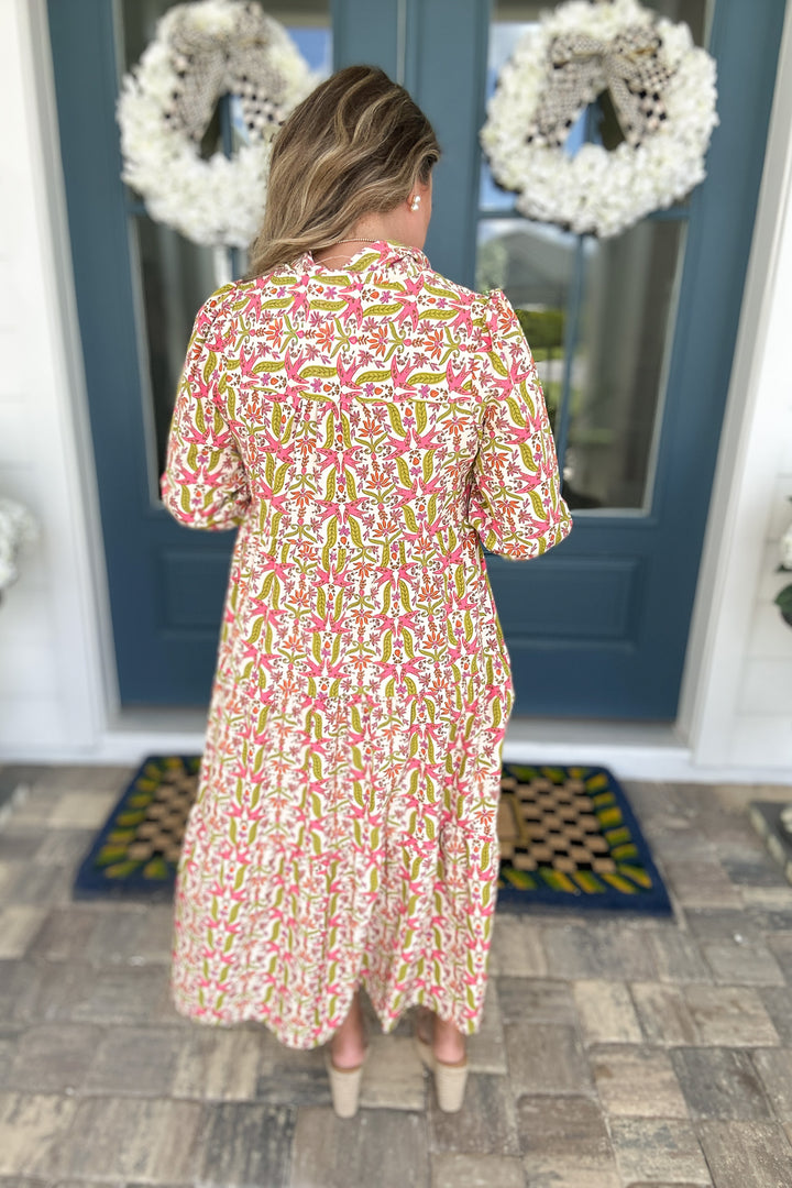 Eleanor Dress - Gossemar Wings Coral