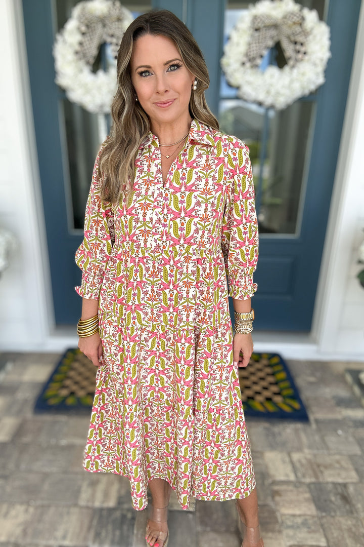 Eleanor Dress - Gossemar Wings Coral