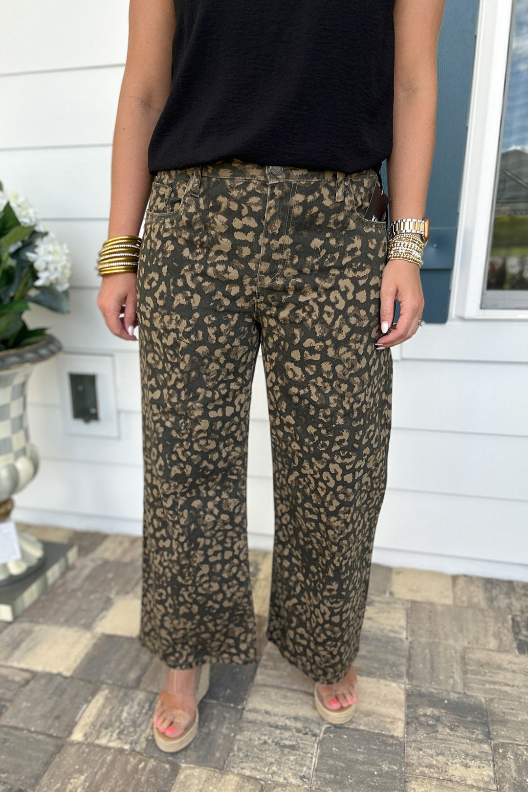 KUT: Meg High Rise Wide Leg - Leopard