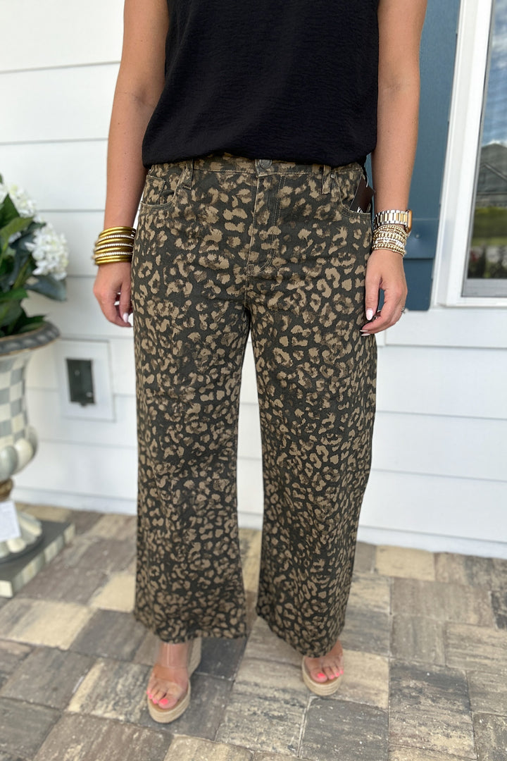 KUT: Meg High Rise Wide Leg - Leopard