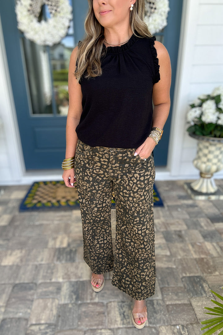 KUT: Meg High Rise Wide Leg - Leopard