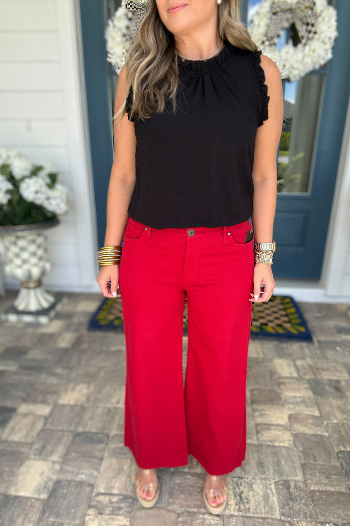 KUT: Meg High Rise Wide Leg - Ruby Red
