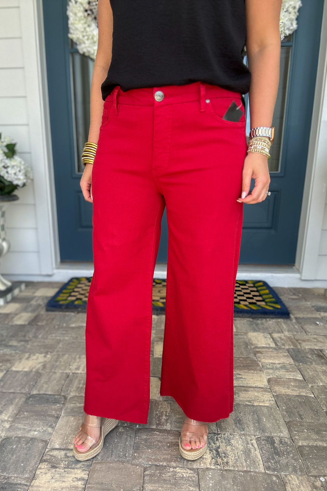KUT: Meg High Rise Wide Leg - Ruby Red
