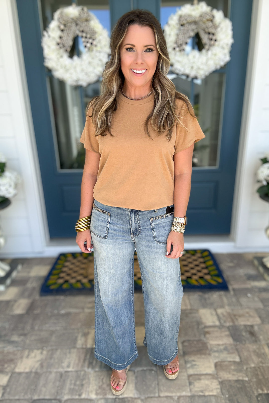 KUT: Meg High Rise Front Patch Wide Leg- INVALUABLE