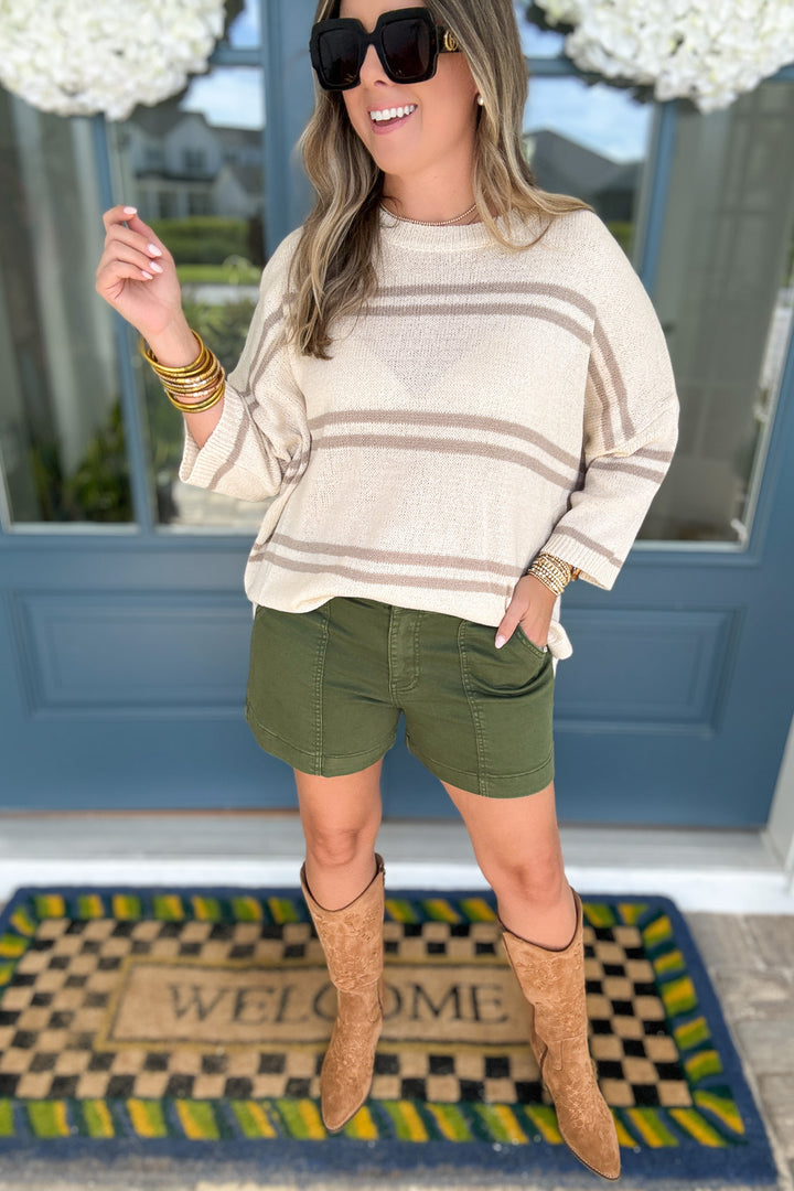 Coastal Breeze Stripe Knit Pullover