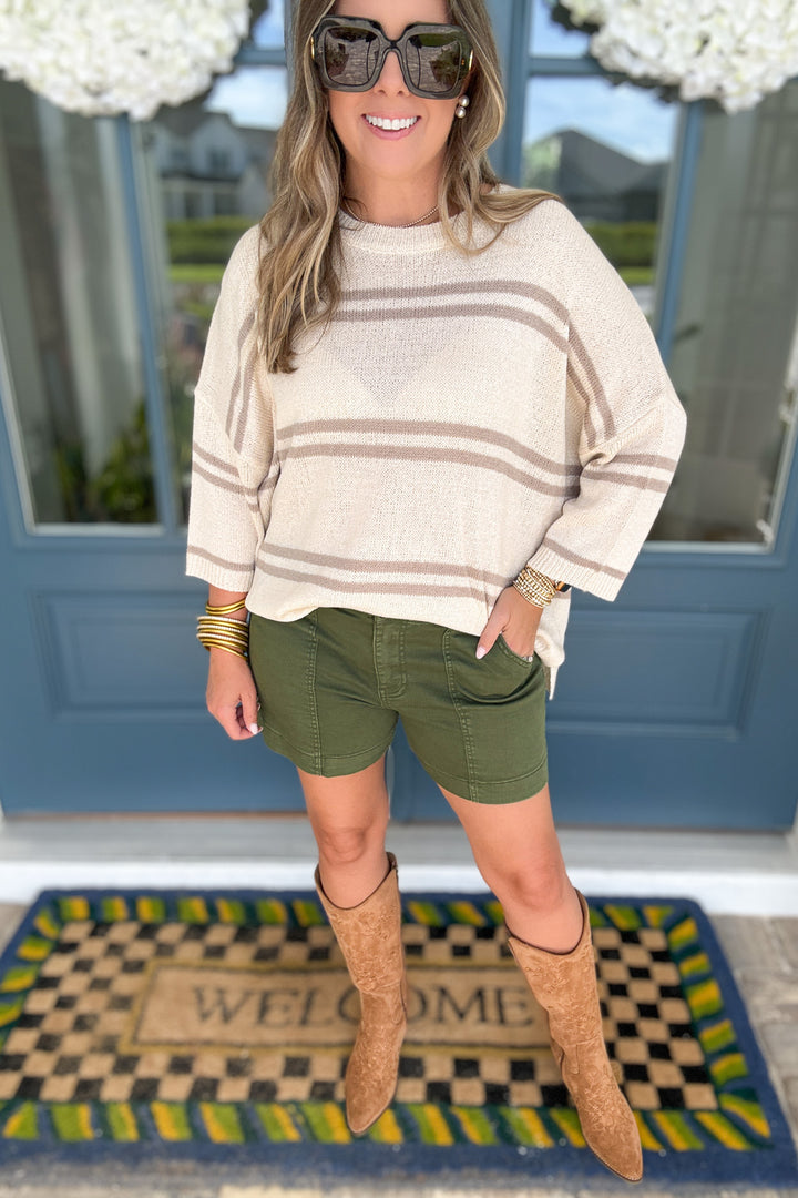 Coastal Breeze Stripe Knit Pullover