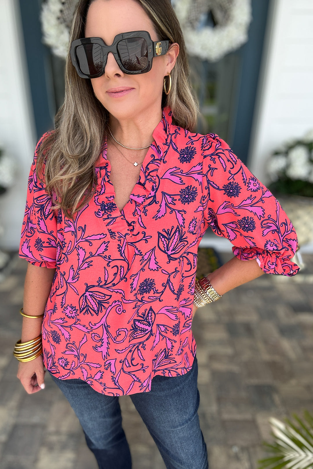 Julie Top - Toile Tulip Coral