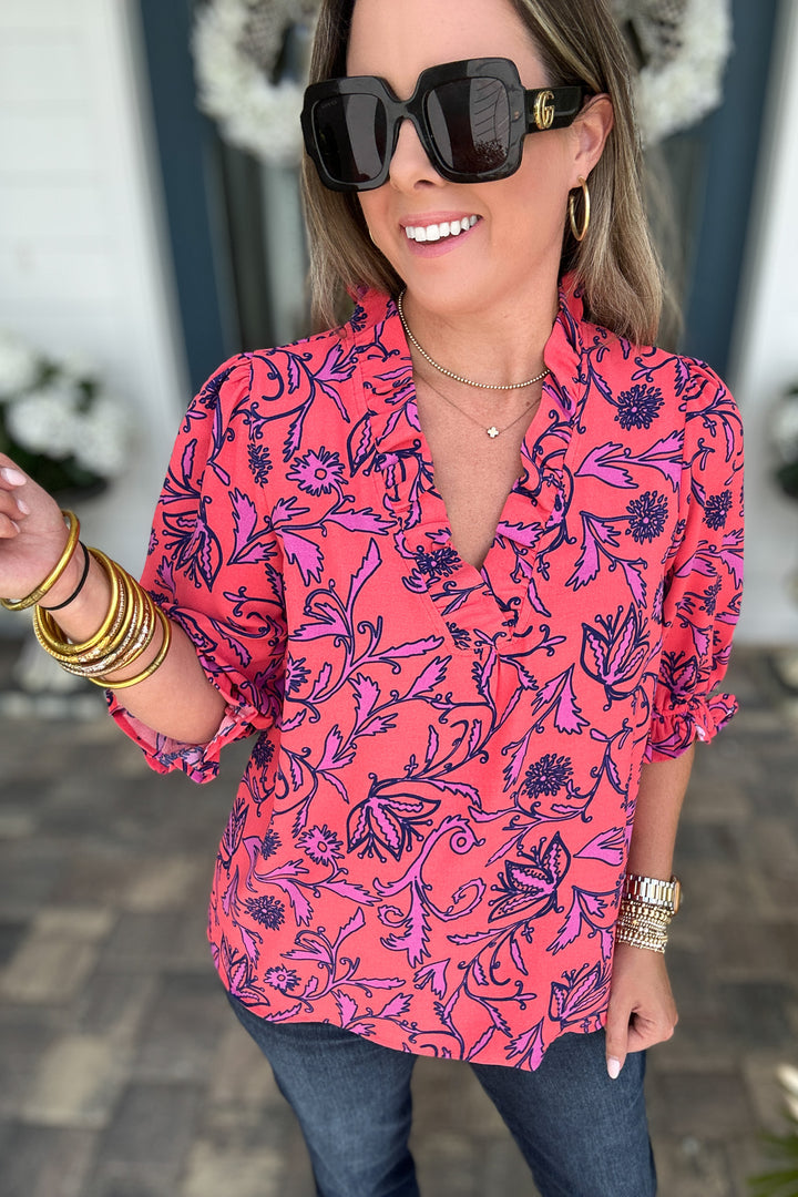 Julie Top - Toile Tulip Coral