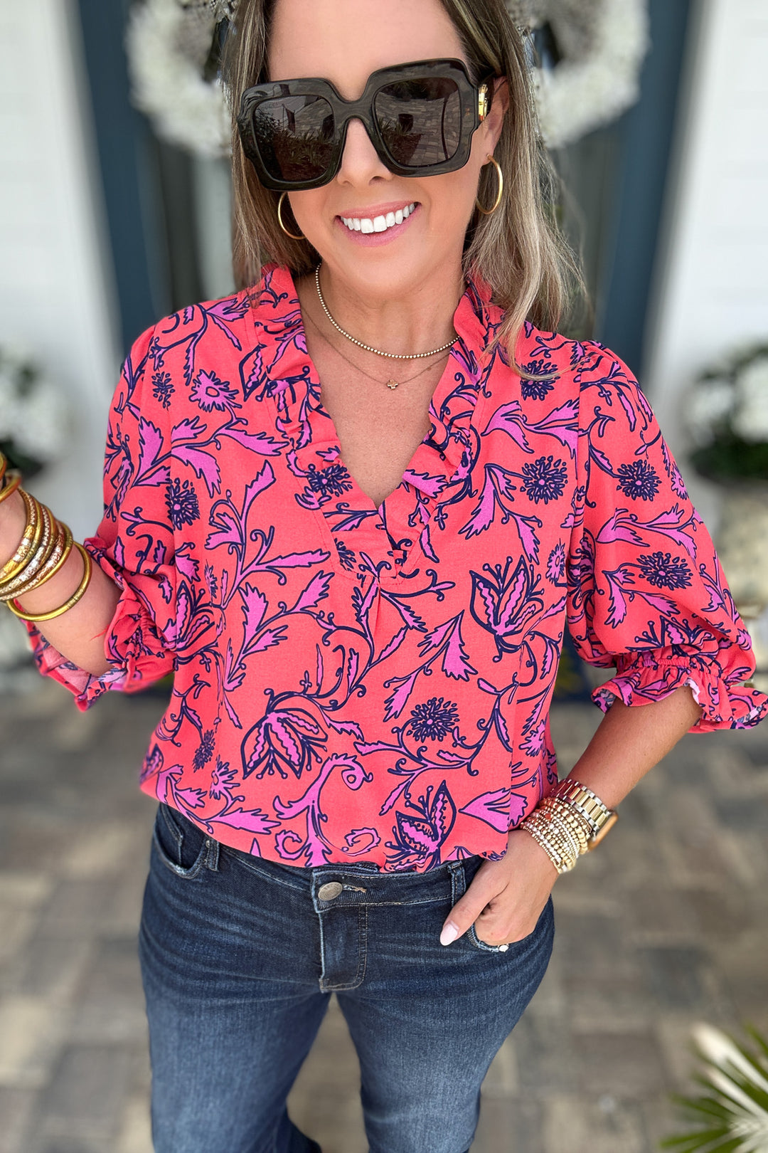 Julie Top - Toile Tulip Coral