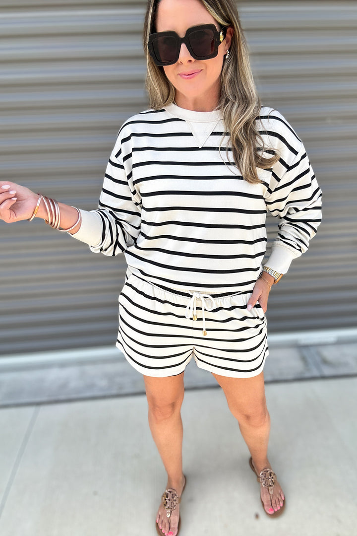Z Supply: Stand Out Striped Sweatshirt Crystal