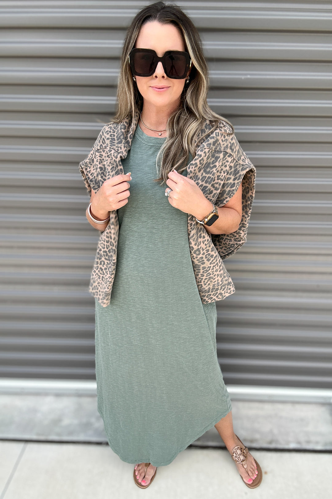 Z Supply: Calabasas Midi Dress Hunter Green