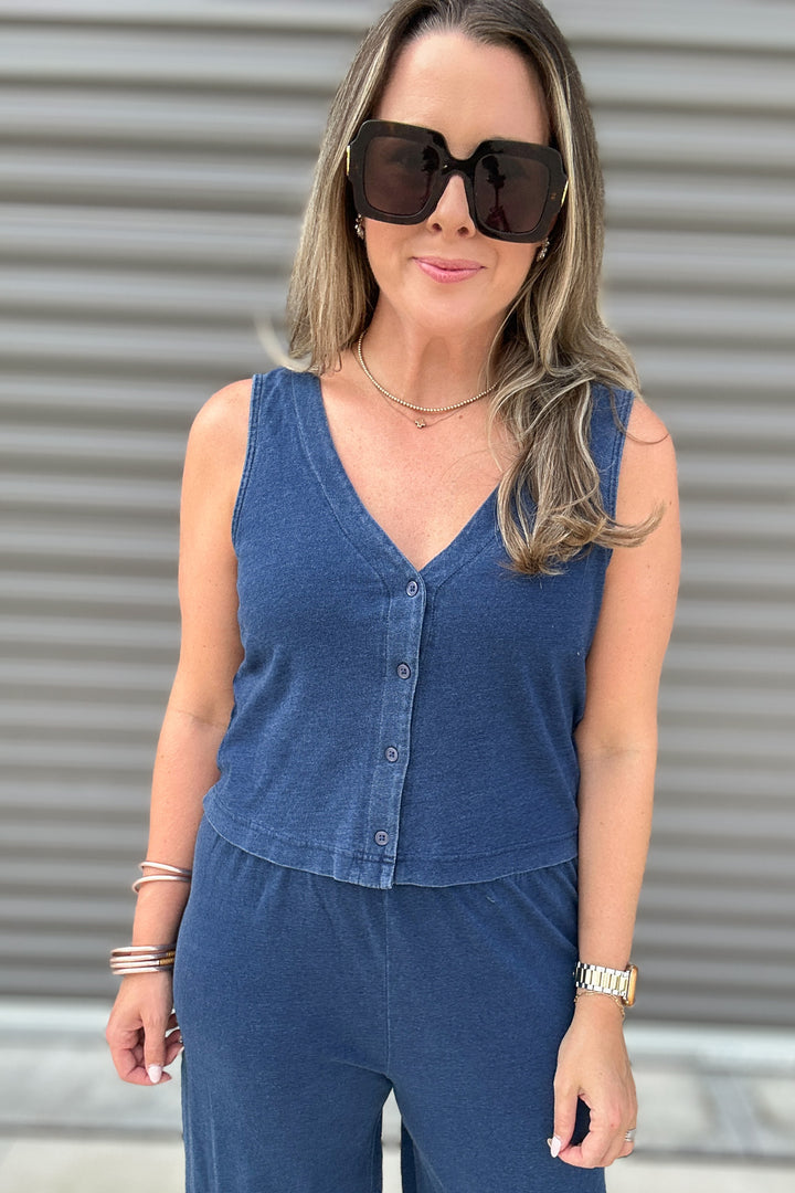 Z Supply: Solace Jersey Denim Top - Indigo