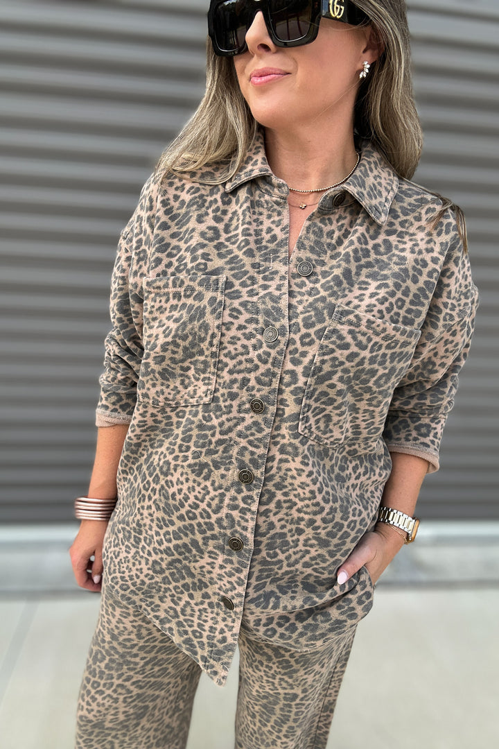 Z Supply: All Day Leopard Jacket Desert Tan