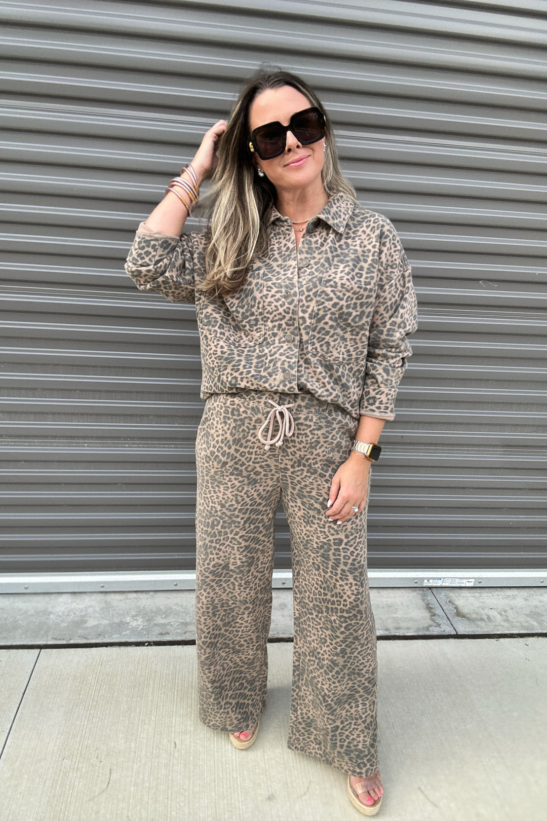 Z Supply: Hunter leopard Knit Pant Desert Tan