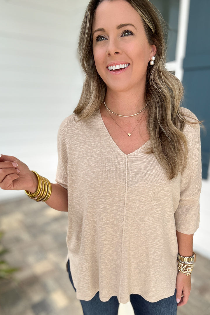 Barely There Knit Top - Beige